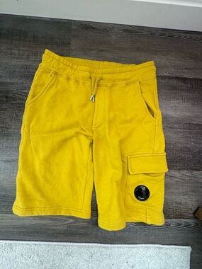 Kid’s Yellow Cargo Sweat Shorts